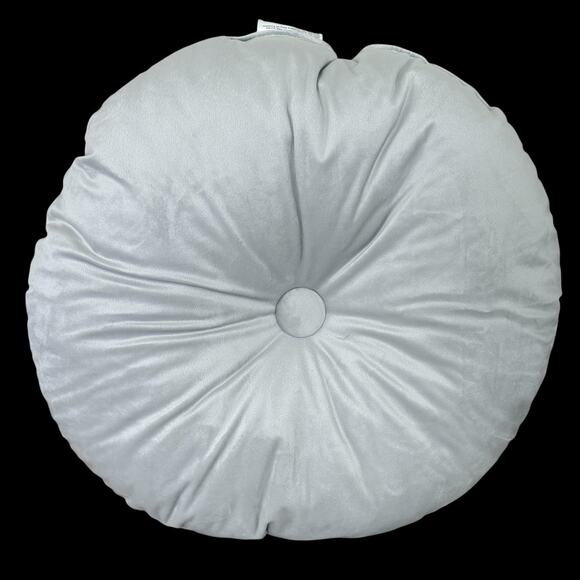 IKEA KRANSBORRE Round Light Gray Velvet 16" Pillow - Picture 3 of 3